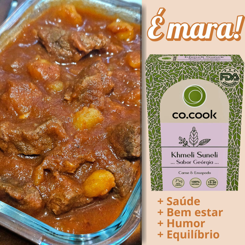 CoCook Caixa 20 Pack Especiaria Natural Tempero Khmeli Suneli Sabor Georgia 75g