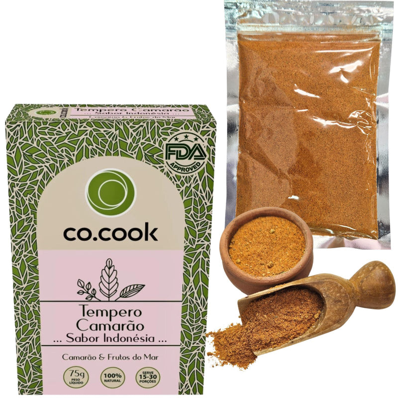 Tempero Funcional 100% Natural CoCook Camarão Sabor Indonésia 75g