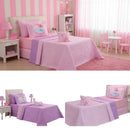 Kit Cobre Leito Solteiro Infantil Divina Bailarina 4 Peças Dupla Face Matelassado