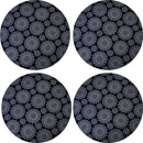 Kit 4 Capas para Sousplat Mandala Black Charlô 35cmx35cm