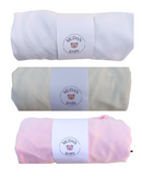 Set of 3 Individual Jersey Sheets 100% Cotton with Elastic American Crib Hypoallergenic 160x98x12cm