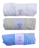 Set of 3 Individual Jersey Sheets 100% Cotton with Elastic American Crib Hypoallergenic 160x98x12cm