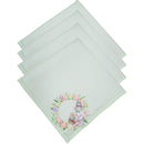 Kit 4 Guardanapos Coelho da Páscoa III da Charlô Verde 40cmx40cm