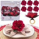 Maison Charlo - Kit 6 Porta Guardanapos Botão de Rosa Colombiana Red Velvet