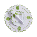 12-Piece Kit, Place Setting for 6, Monstera Leaf Embroidered Placemat and Charger