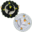 Kit 12 Pçs 6 Lugares Mesa Posta Sousplat Jogo Americano Limão Siciliano Bordado