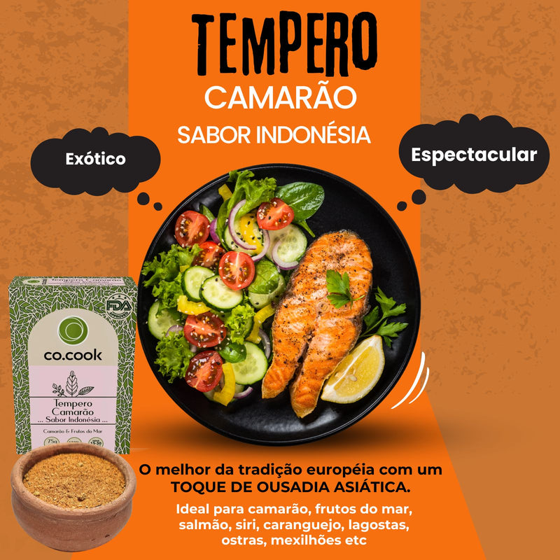 Kit 3 Temperos Funcionais Co.Cook – Camarão, Peixe e Cuscuz Marroquino | 100% Natural, Zero Glúten, Zero Lactose, Zero Conservantes, Zero Corantes, Zero Sódio