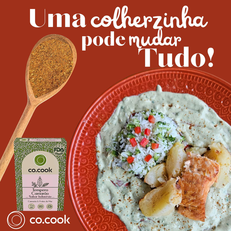 Kit 3 Temperos Funcionais Co.Cook – Camarão, Peixe e Cuscuz Marroquino | 100% Natural, Zero Glúten, Zero Lactose, Zero Conservantes, Zero Corantes, Zero Sódio
