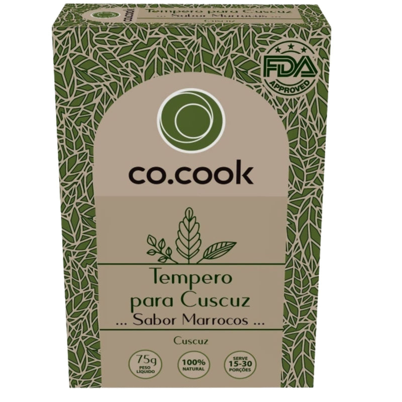 CoCook Caixa 20 Especiaria Natural Tempero Cuscuz Sabor Marrocos 75g
