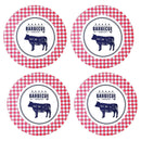 Kit 4 Capas para Sousplat Churrasco Vermelho 35cmx35cm