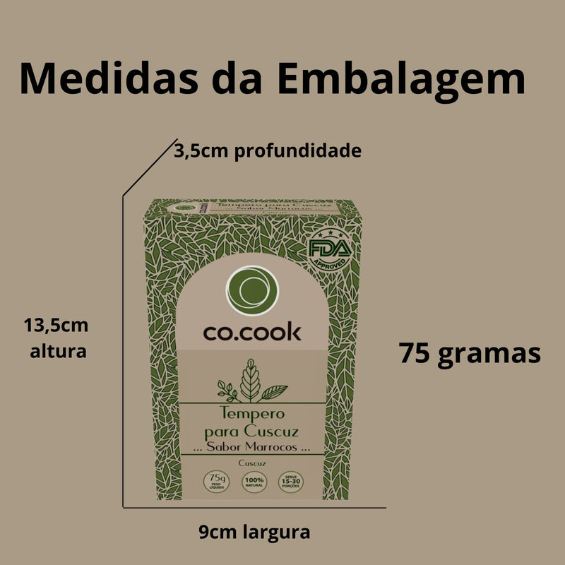 CoCook Caixa 20 Especiaria Natural Tempero Cuscuz Sabor Marrocos 75g