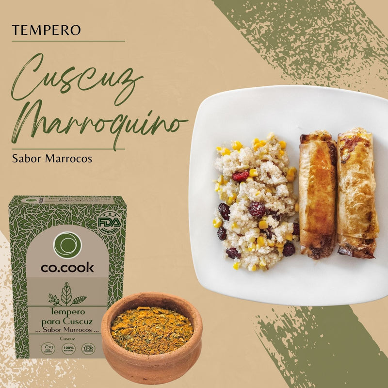 CoCook Caixa 20 Especiaria Natural Tempero Cuscuz Sabor Marrocos 75g