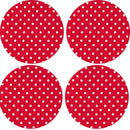 Kit 4 Capas para Sousplat Poá Vermelho Branco 35cmx35cm