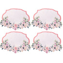 Kit 4 Jogos Americanos Impermeável Romance Rosa