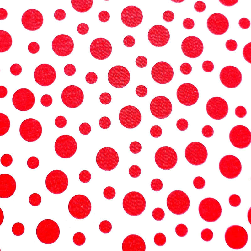 Kit 4 Capas para Sousplat Poá Divertida Branco Vermelho 35cmx35cm