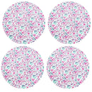 Kit 4 Capas para Sousplat Floradinha Rosa da Charlô 35cm x35cm