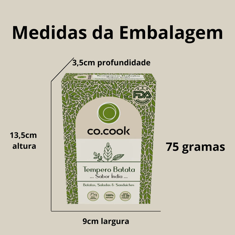 CoCook Especiaria Natural Tempero Batata Sabor India 75g