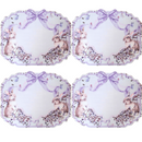 Kit 4 Jogos Americanos Impermeável Jardins Laço Lilás Coelho da Páscoa