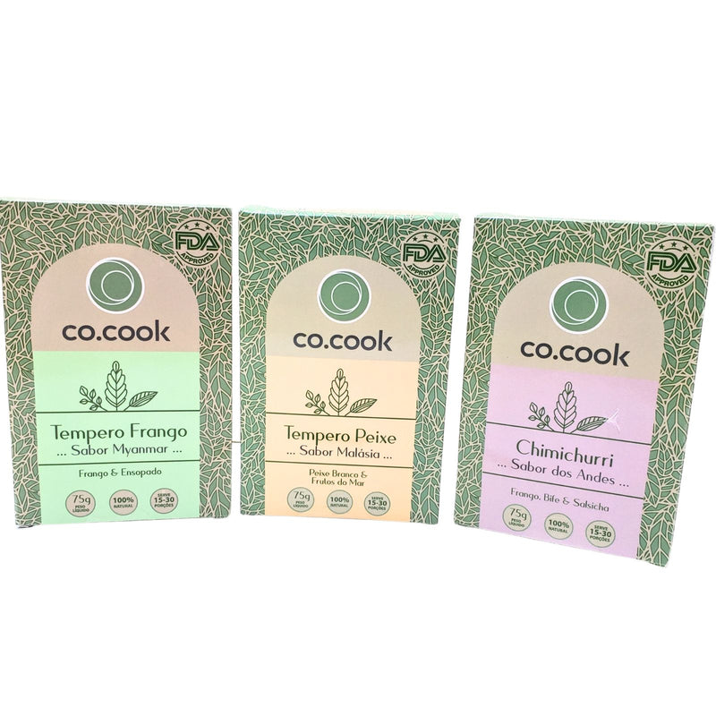 CoCook Caixa 20 100% Natural Tempero Frango Sabor Myanmar 75g