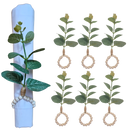 Kit 6 ou 12 Porta Guardanapo Tropical Eucalipto de Folhas Verdes