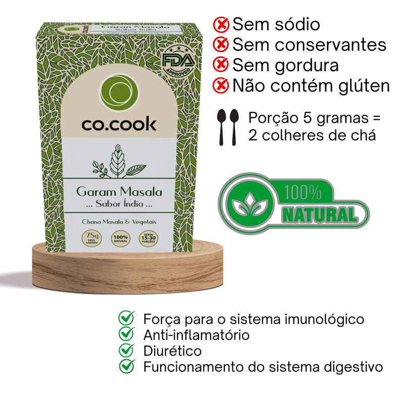 CoCook Caixa 20 Pack Especiaria 100% Natural Garam Masala 75g