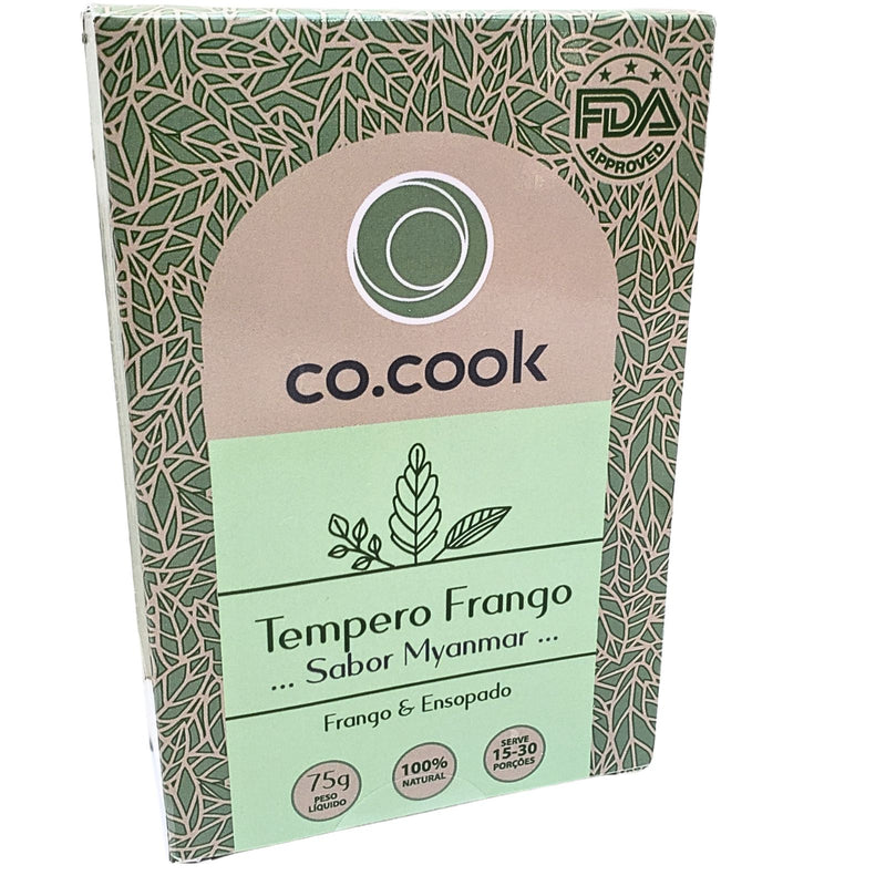 CoCook Caixa 20 100% Natural Tempero Frango Sabor Myanmar 75g