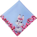 Kit 4 Guardanapo de Tecido Oxford Coelho da Páscoa Cerejeira 40cmx40cm