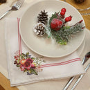 Kit 4 Guardanapos de Tecido Arranjo de Canto de Natal Bordô 40cmx40cm