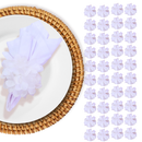 Kits 10, 20, 40 Porta Guardanapos Flor Crisântemo Branco Neve Casamento