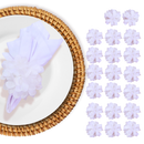 Kits 10, 20, 40 Porta Guardanapos Flor Crisântemo Branco Neve Casamento