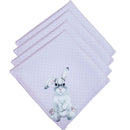 Kit 4 Guardanapos de Tecido Coelho da Páscoa e Lavanda 40cmx40cm