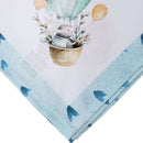 Kit 4 Guardanapo de Tecido Oxford Balão Coelho da Páscoa Azul 40cmx40cm