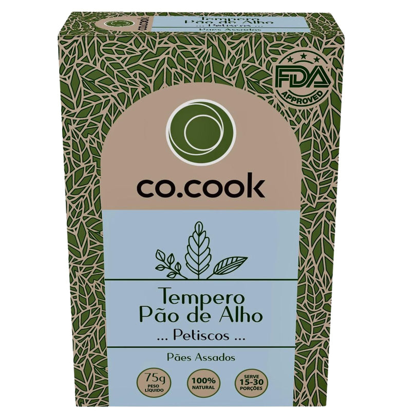 CoCook Caixa 20 Pack Especiaria Natural Tempero Pão de Alho Petiscos 75g