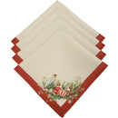 Kit 4 Guardanapos de Tecido Pássaro Natalino 40cmx40cm