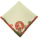 Kit 4 Guardanapos de Tecido Papai Noel Bege Vermelho 40cmx40cm
