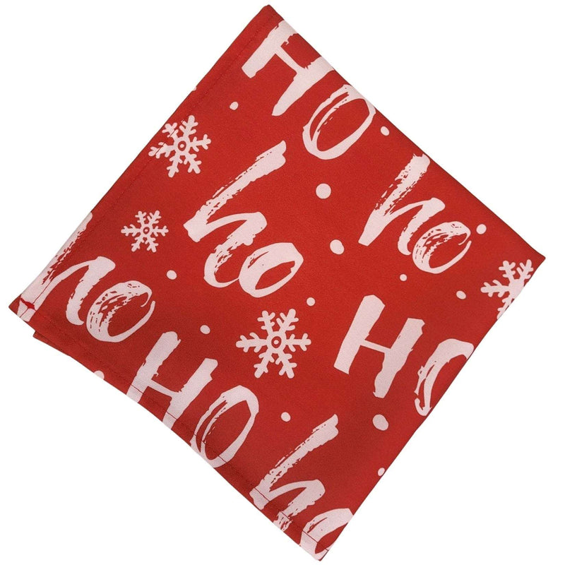 Kit 4 Guardanapos de Tecido Natal Ho ho ho Vermelho 40cmx40cm