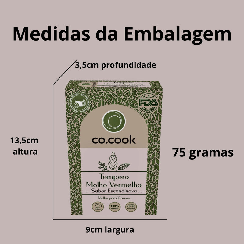 CoCook Caixa 20 Especiaria Natural Tempero Molho Vermelho Sabor Escandinava 75g