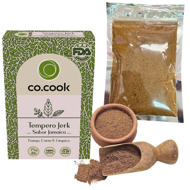 CoCook Caixa 20 Pack Especiaria Natural Tempero Jerk Sabor Jamaica 75g