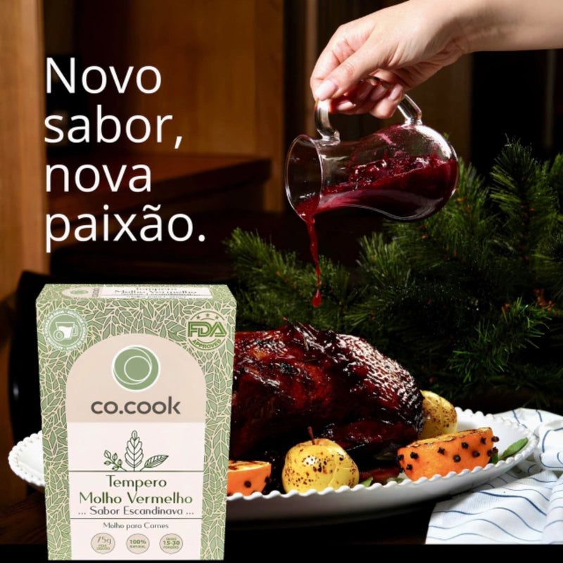 CoCook Caixa 20 Especiaria Natural Tempero Molho Vermelho Sabor Escandinava 75g