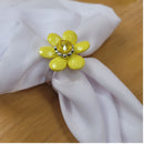 Kit 4 Porta Guardanapo Flor Delicada Amarelo da Charlô