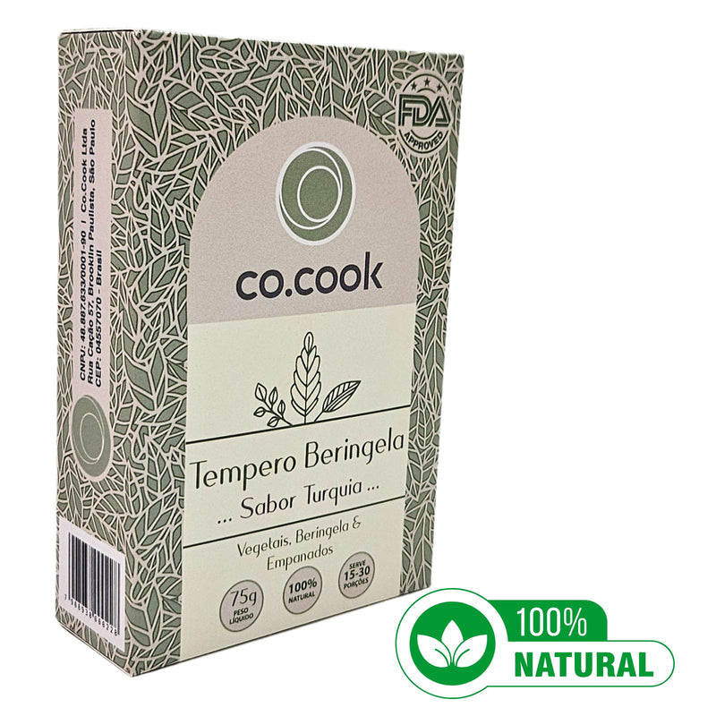 CoCook Caixa 20 Especiaria Natural Tempero Beringela Sabor Turquia 75g