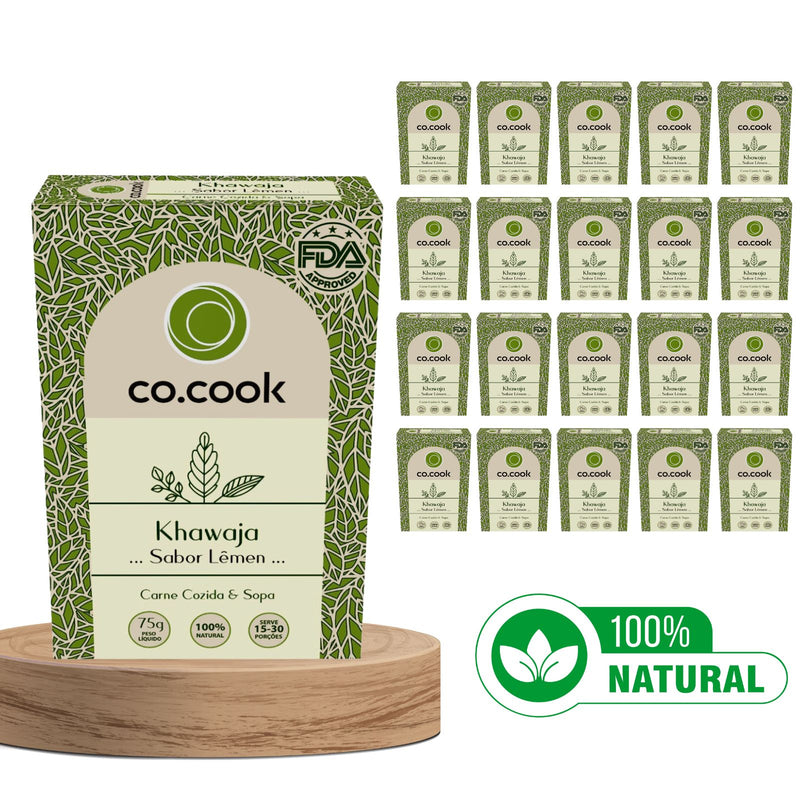 CoCook Caixa 10 Pack Especiaria 100% Natural Tempero Khawaja Sabor Lêmen 75g