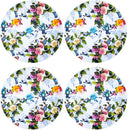 Kit 4 Capas Sousplat Floral Pássaros Vintage 35cmx35cm