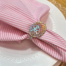 Kit 4 Guardanapos de Tecido Algodão Listrado Rosa 39cmx39cm