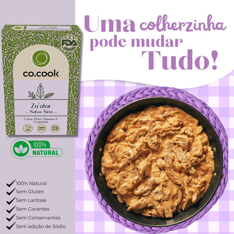 CoCook Caixa 20 Pack Especiaria 100% Natural Tempero Zaátar Sabor Síria 75g