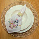 Kit 4 Guardanapo de Tecido Oxford Jardim Coelho da Páscoa 40cmx40cm