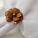 Kit 4 Porta Guardanapo Flor Delicada Marrom da Charlô