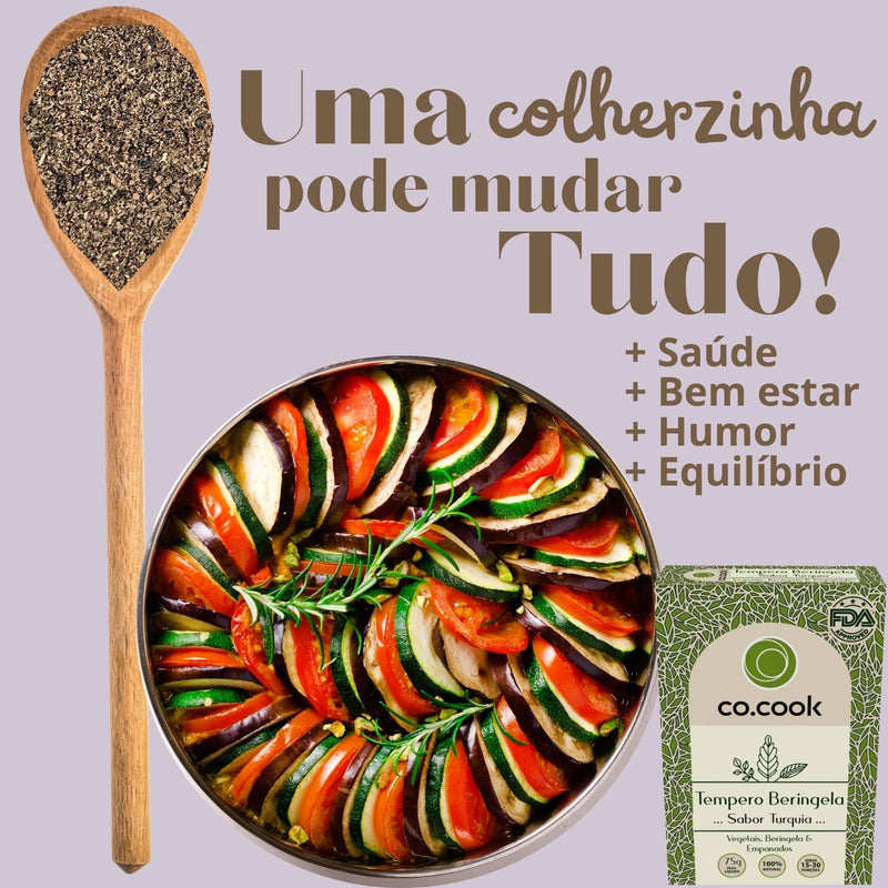 Kit 3 Temperos Funcionais Co.Cook – Caril de Banana, Beringela e Cuscuz Marroquino | 100% Natural, Zero Glúten, Zero Lactose, Zero Conservantes, Zero Corantes, Zero Sódio