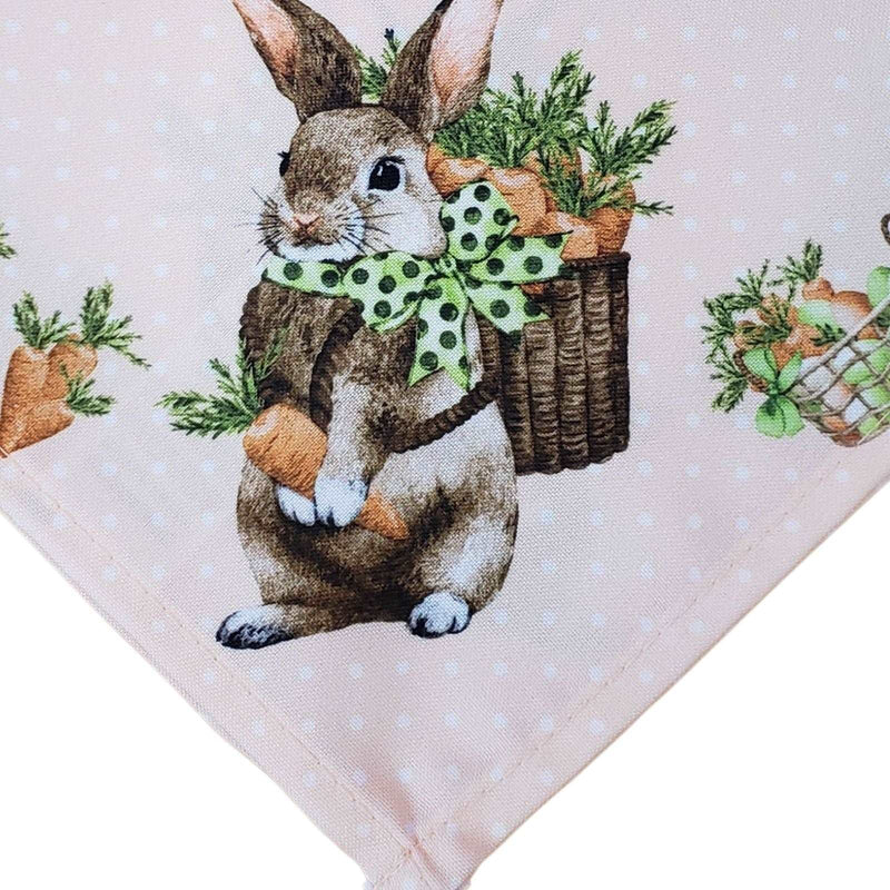 Kit 4 Guardanapo de Tecido Oxford Coelho Páscoa Cesta Cenoura 40cmx40cm