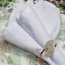 Kit 4 Porta Guardanapos Duo Folhas Douradas com Strass